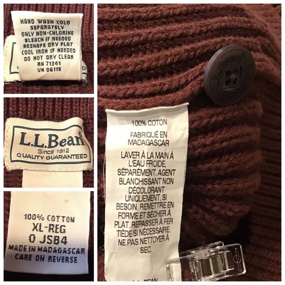 Vintage LL Bean Henley Sweater Mens Cable Knit Size XL Heavy Fishermans Pullover - Picture 10 of 13
